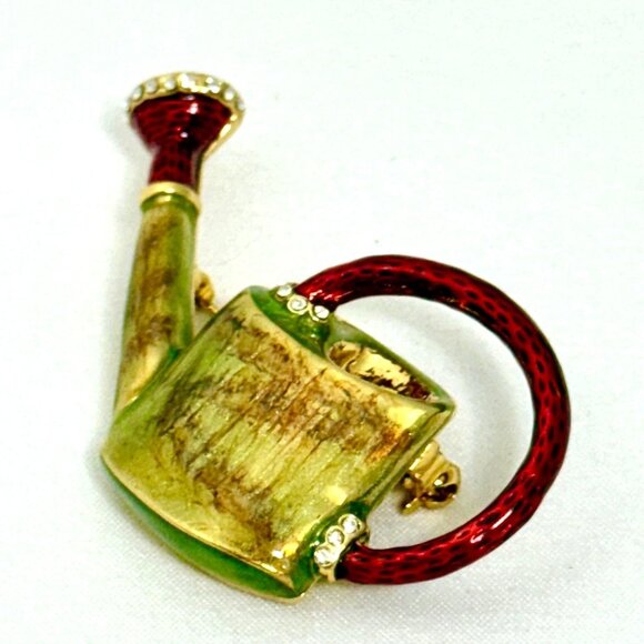 Vintage MMA Enameled Watering Can w/Rhinestone Accents by FBS - Picture 2 of 5